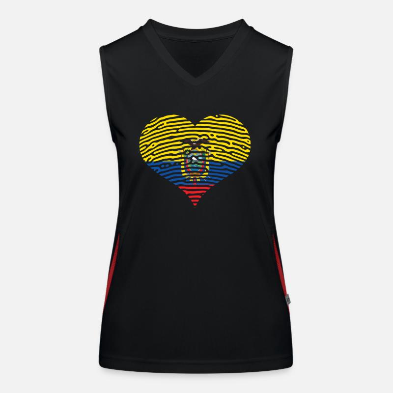 Ecuador Heart Flag Flag Spanish Women's Functional Contrast Tank Top