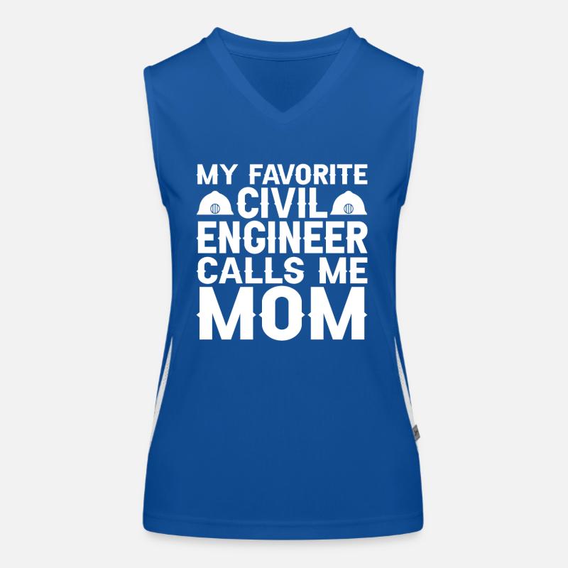 Civil Engineer Bridge Construction Statics Son Mama Engineer Women's Functional Contrast Tank Top