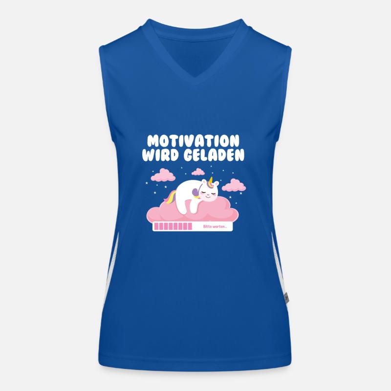 Motivation is loading unicorn baby Women's Functional Contrast Tank Top