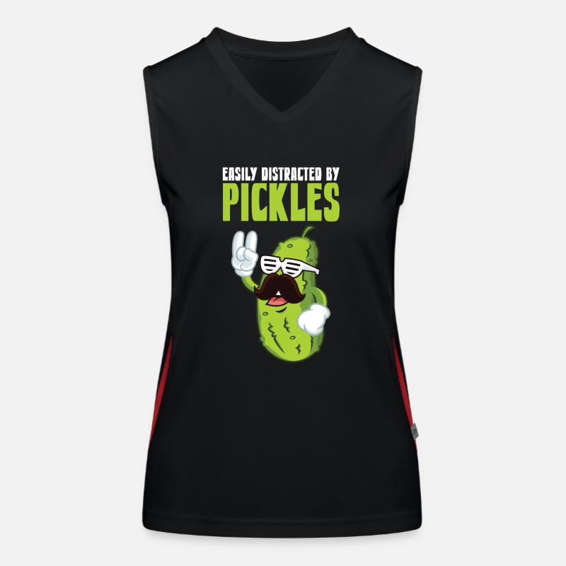 Easily Distracted By Pickles Funktionelles Kontrast-Tank Top für Frauen