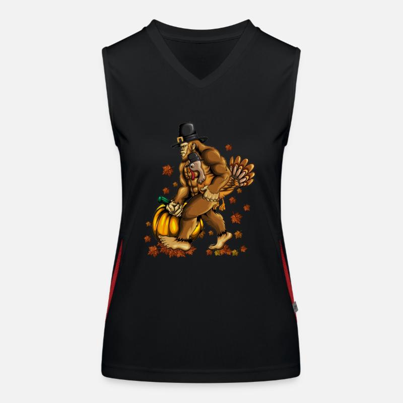 Pumpkin Thanksgiving Celebration Monkey pitää kalkkunan asun Toiminnallinen kontrastivärinen toppi naisille