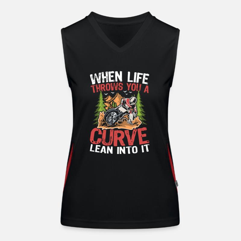 When Life Throws You A Curve Lean Into It Funktionelles Kontrast-Tank Top für Frauen