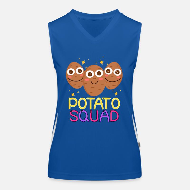 Potato Squad Cool Vegetarian Potatoes Team Funktionelles Kontrast-Tank Top für Frauen