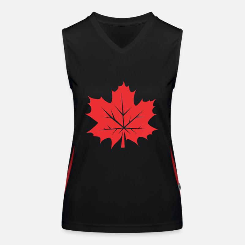 Feuille d’érable Feuille Canada Arbre Débardeur respirant contrasté Femme