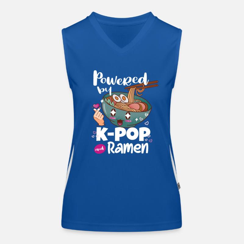Powered By Kpop and Ramen Funktionelles Kontrast-Tank Top für Frauen