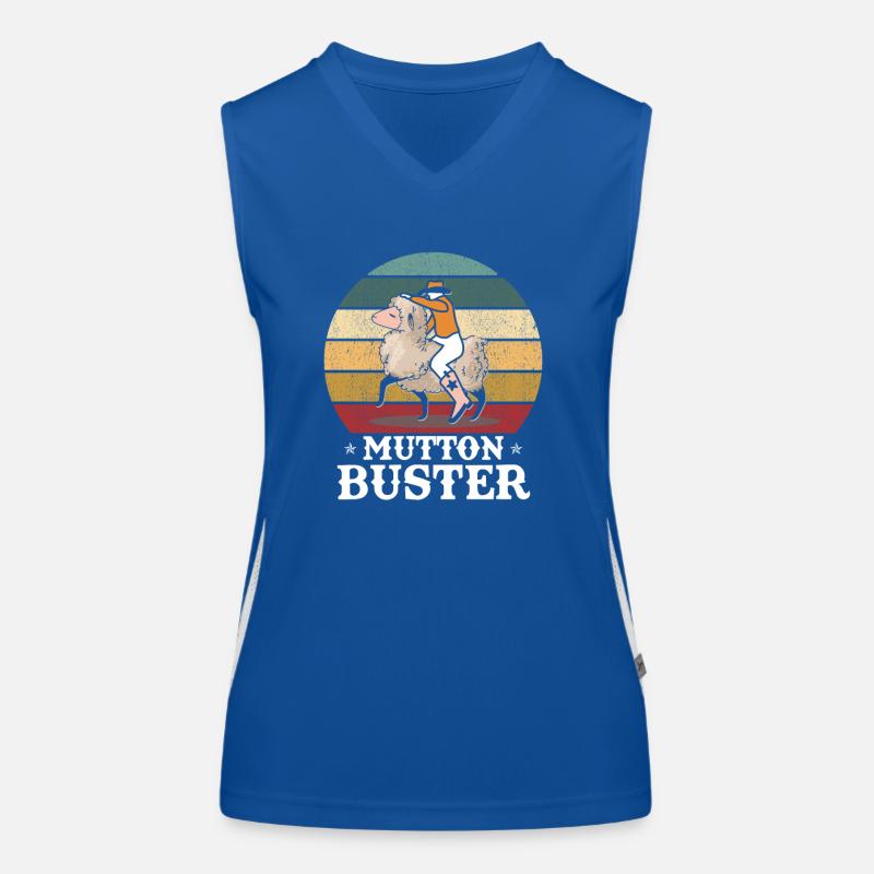 Vintage Mutton Buster Sheep Riding Shepherd Women's Functional Contrast Tank Top