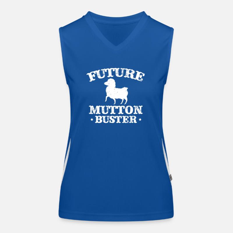 Future Mutton Buster Kids Sheep Riding School Women's Functional Contrast Tank Top