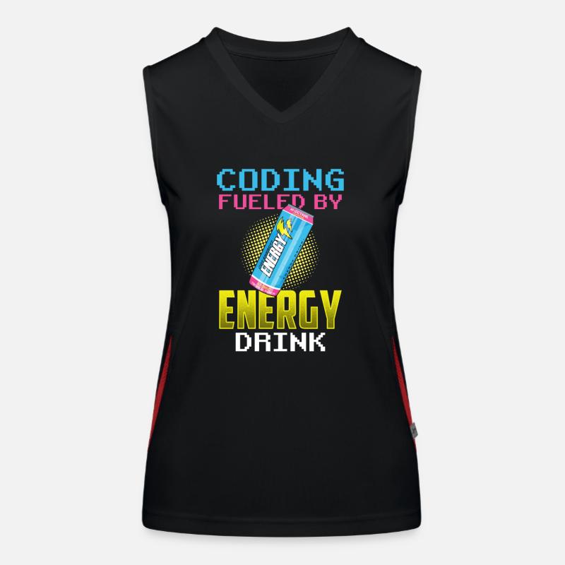 Programmieren Mit Energydrinks Coder Coding Code Funktionelles Kontrast-Tank Top für Frauen