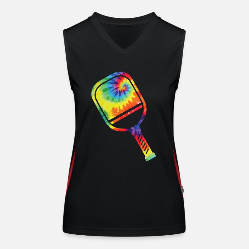 Pickleball Paddle Tie Dye Retro Women's Functional Contrast Tank Top