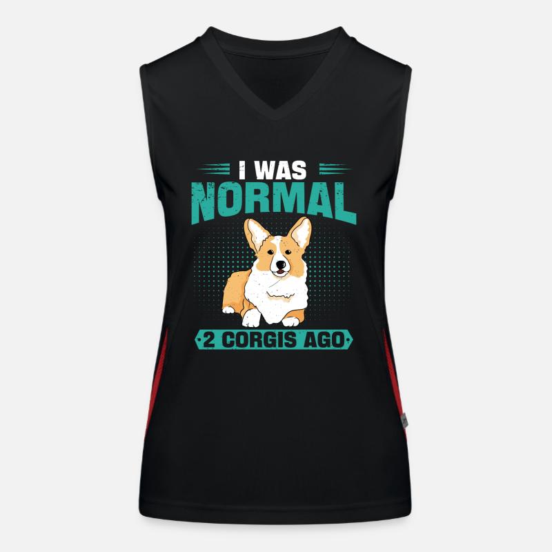 J’étais normal il y a 2 Corgis Débardeur respirant contrasté Femme