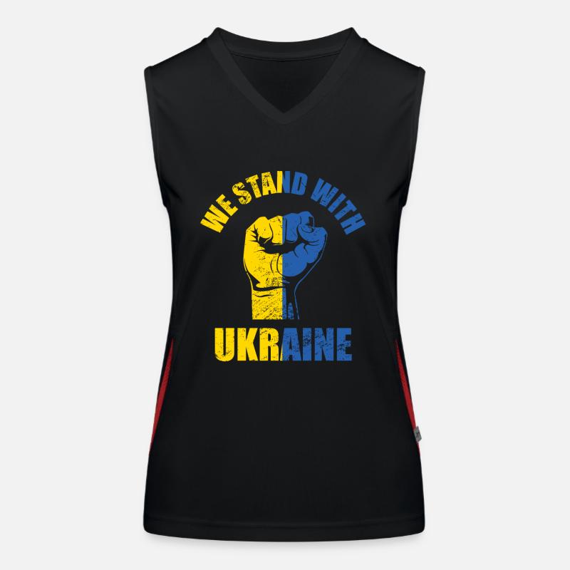 Nous sommes aux côtés de l’Ukraine Débardeur respirant contrasté Femme