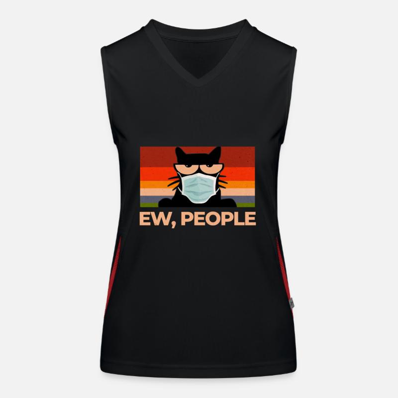 Ew People Chat Noir Débardeur respirant contrasté Femme