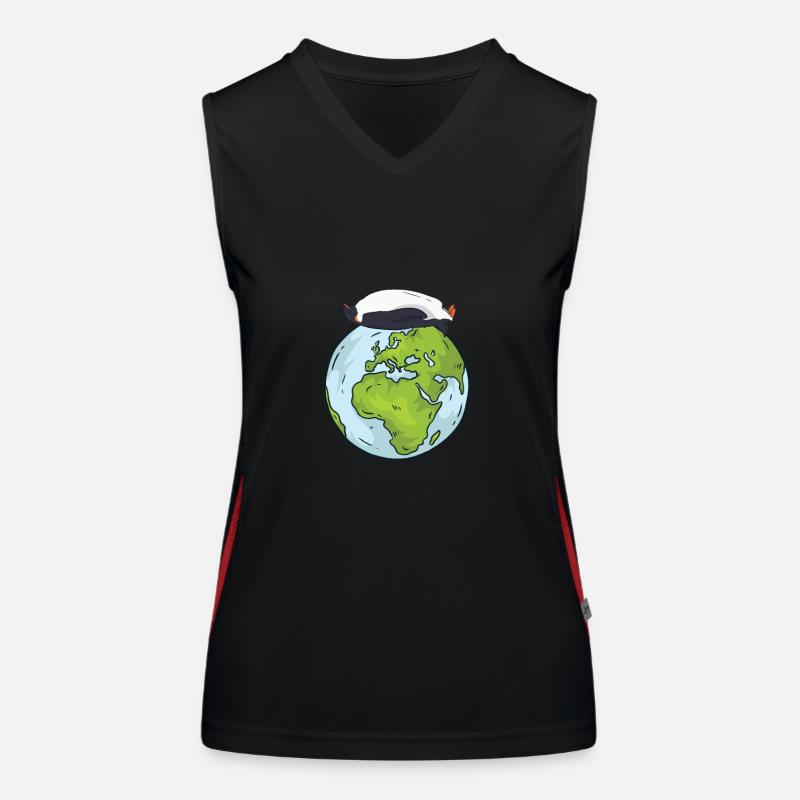 Jour de la Terre Mignon Pingouin aime le monde Débardeur respirant contrasté Femme