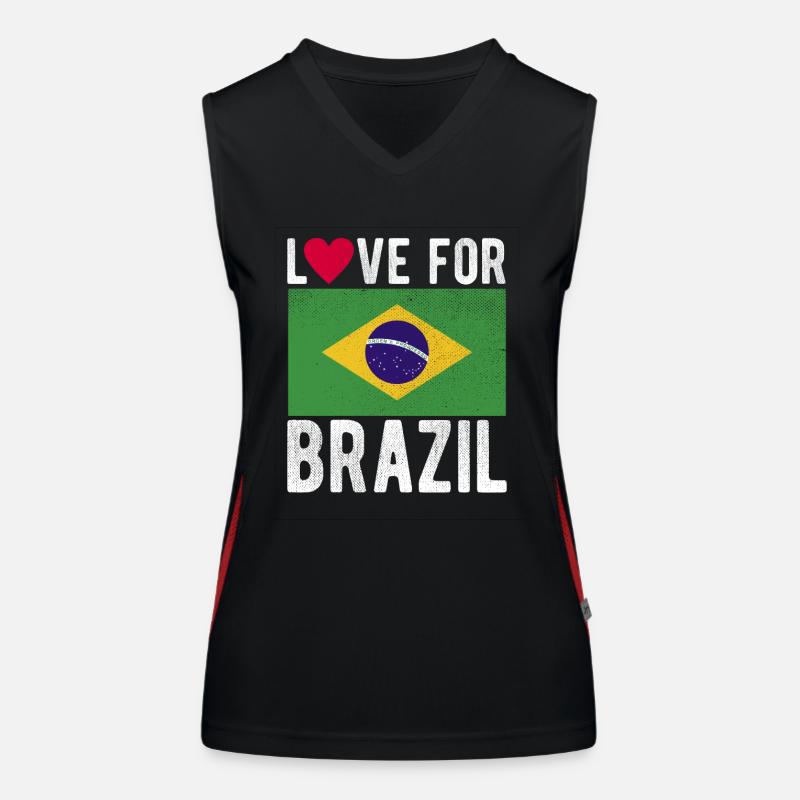 Drapeau du Brésil Débardeur respirant contrasté Femme