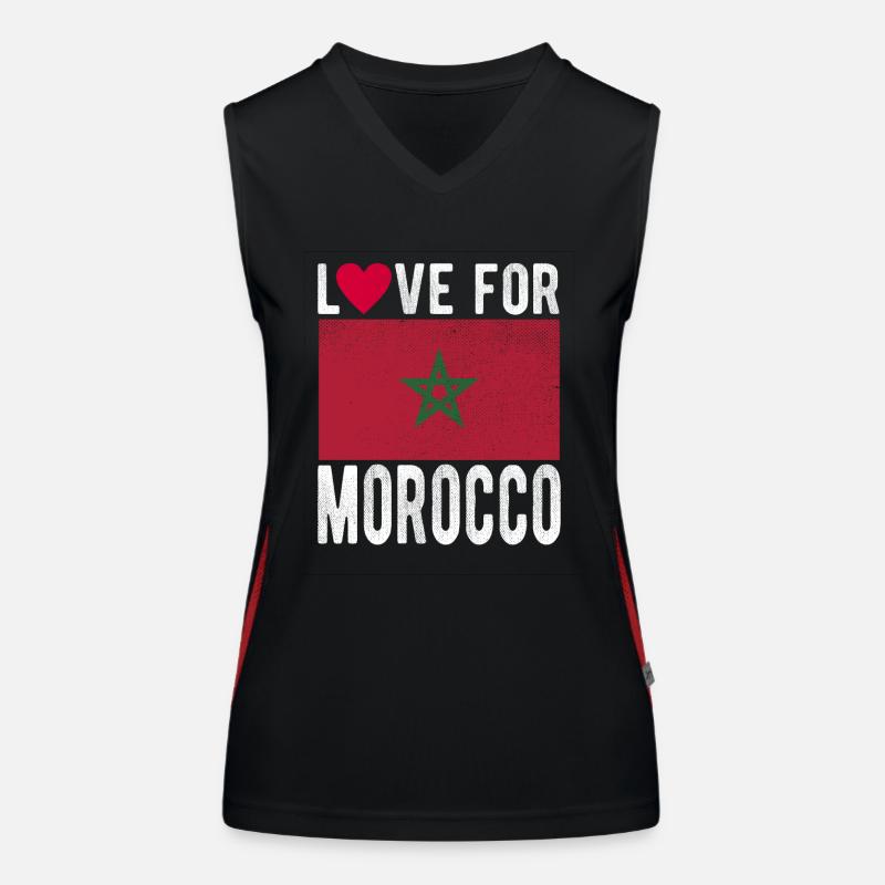 Drapeau du Maroc Débardeur respirant contrasté Femme