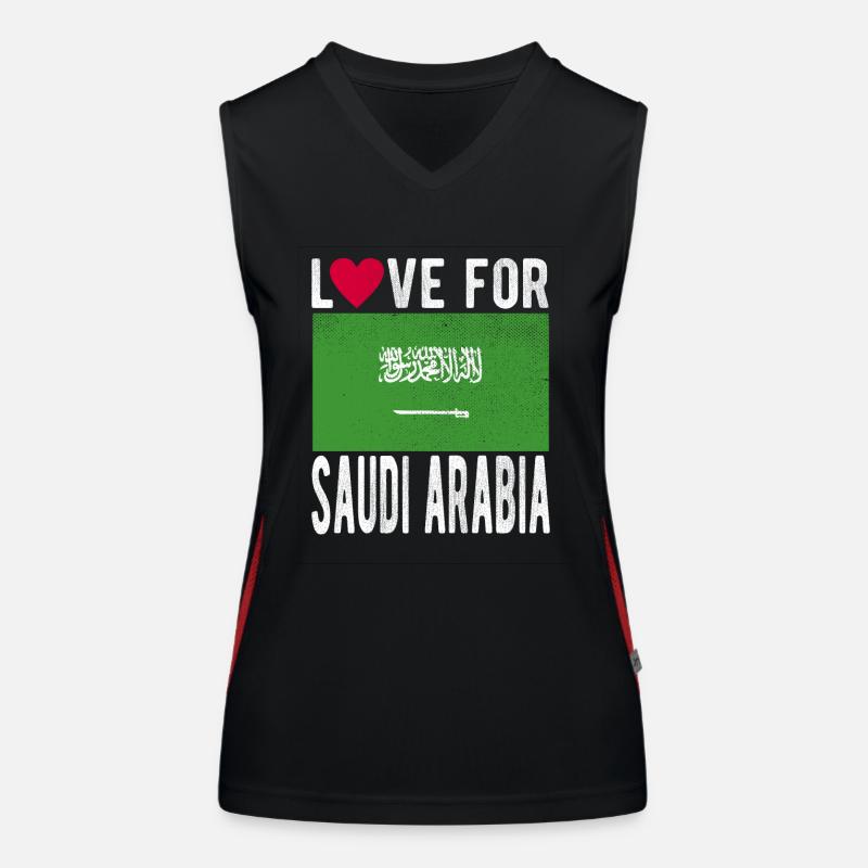 Drapeau de l’Arabie saoudite Débardeur respirant contrasté Femme