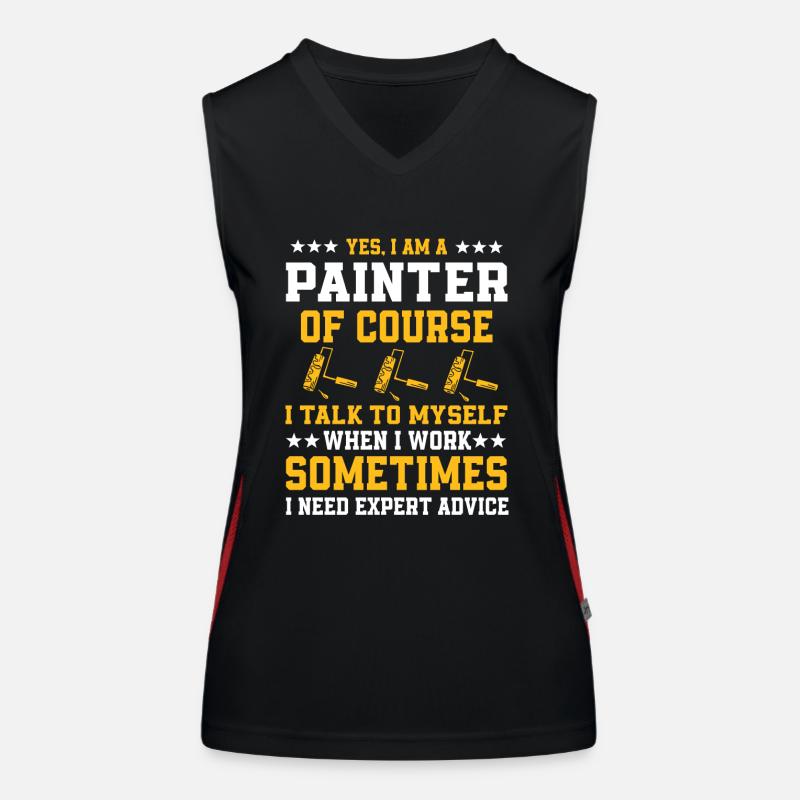 Funny painter saying Women's Functional Contrast Tank Top