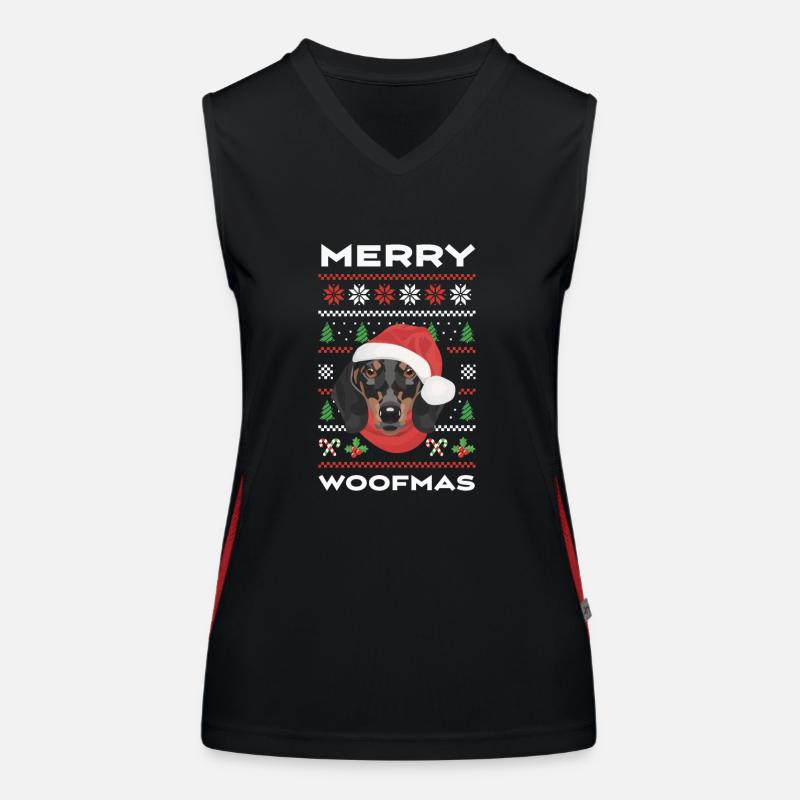 Teckel Joyeux Noël Débardeur respirant contrasté Femme
