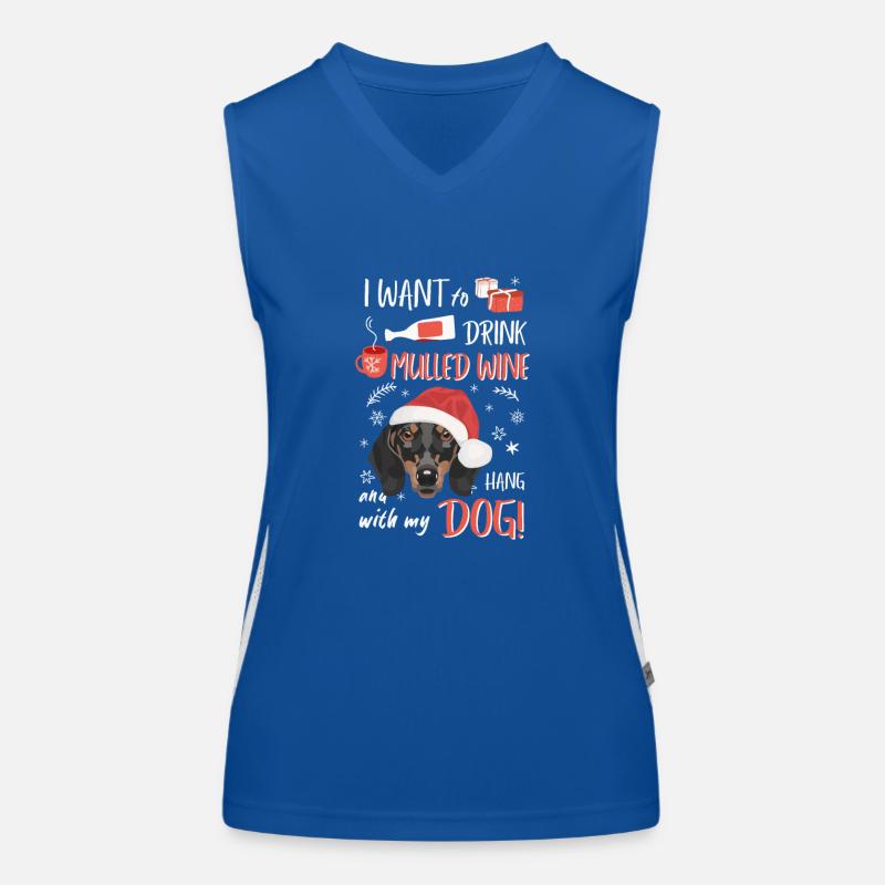 Teckel Vin chaud Noël Débardeur respirant contrasté Femme