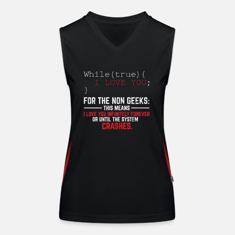 Funny Geek Lover Software Engineer Programmer Deve Funktionelles Kontrast-Tank Top für Frauen