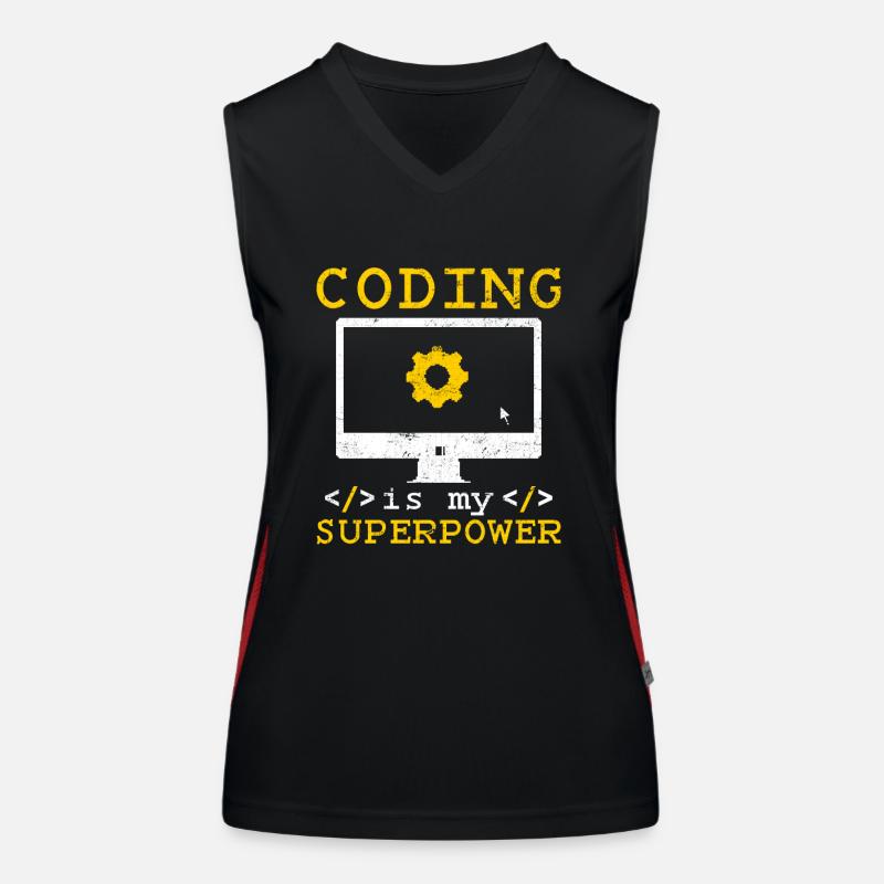 Le codage est mon superpouvoir Programmeur de logiciels Codeur Débardeur respirant contrasté Femme