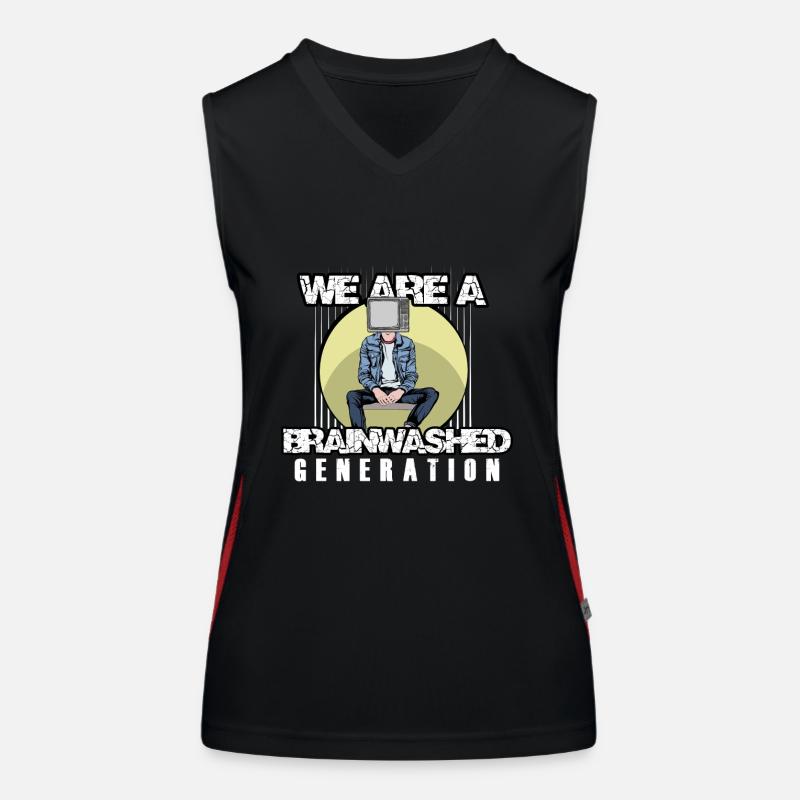 We Are A Brainwashed Generation Funktionelles Kontrast-Tank Top für Frauen