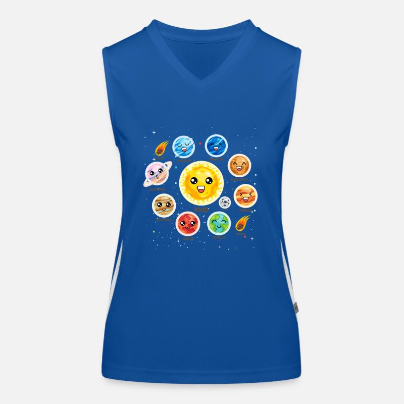 Solar System Planets Science Cute Realistic Space Women's Functional Contrast Tank Top