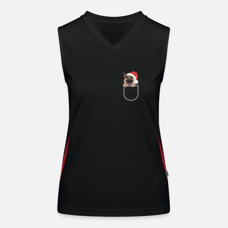German Shepherd Merry Christmas Women's Functional Contrast Tank Top