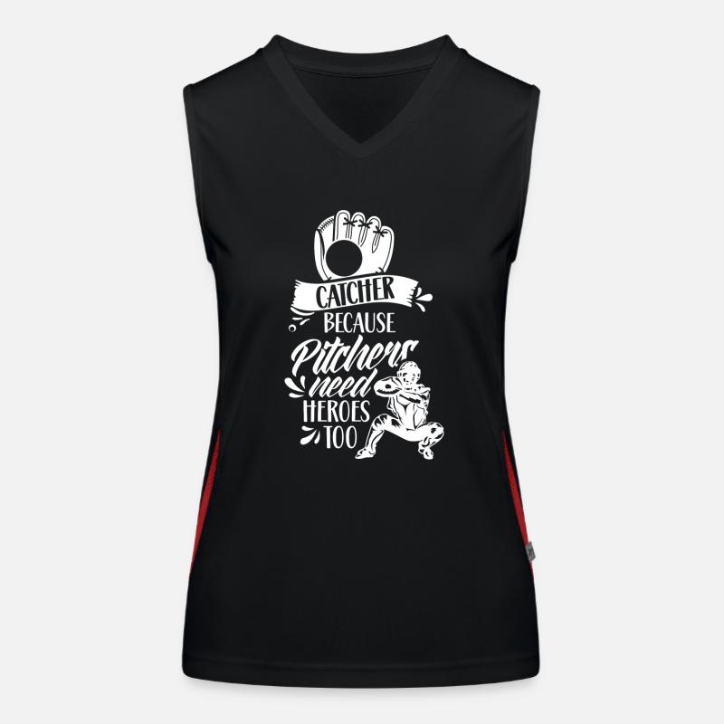 Catcher Weil Auch Pitcher Helden Brauchen Fänger Funktionelles Kontrast-Tank Top für Frauen