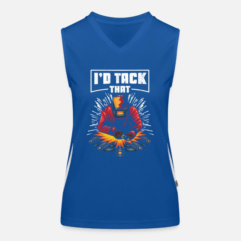 I'd Tack That Funny Welding Pun Ironworker Women's Functional Contrast Tank Top