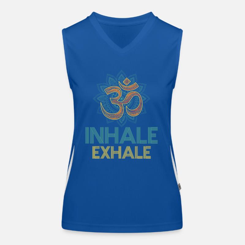 Devanagari Inhale Exhale Namaste Greetings Classic Funktionelles Kontrast-Tank Top für Frauen