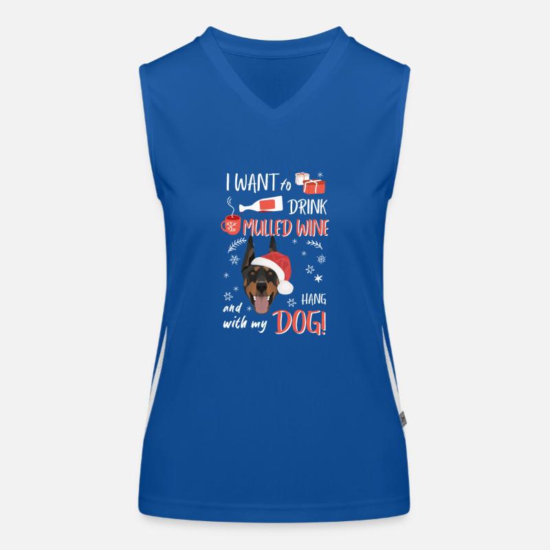 Doberman vin chaud Noël Débardeur respirant contrasté Femme