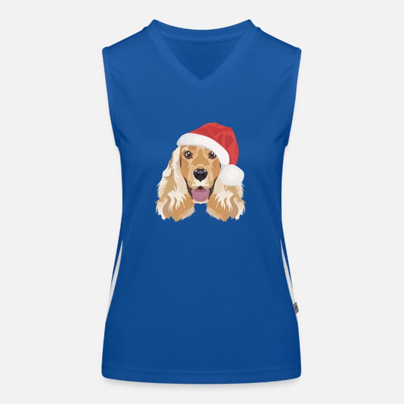 Deutsch Cocker Spaniel Joyeux Noël Débardeur respirant contrasté Femme