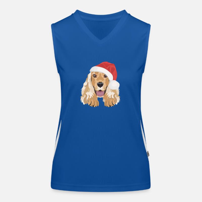 Deutsch Cocker Spaniel Joyeux Noël Débardeur respirant contrasté Femme