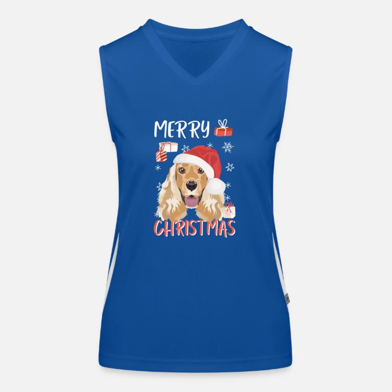 Deutsch Cocker Spaniel Joyeux Noël Débardeur respirant contrasté Femme