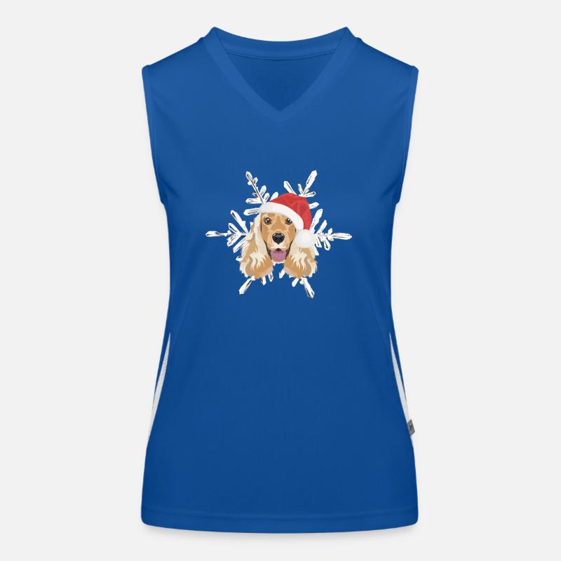 Deutsch Cocker Spaniel Joyeux Noël Débardeur respirant contrasté Femme