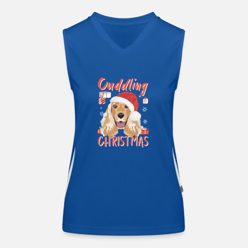Deutsch Cocker Spaniel Merry Christmas Women's Functional Contrast Tank Top