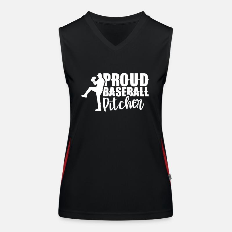 Proud Baseball Pitcher Baseball Pitcher Player Women's Functional Contrast Tank Top