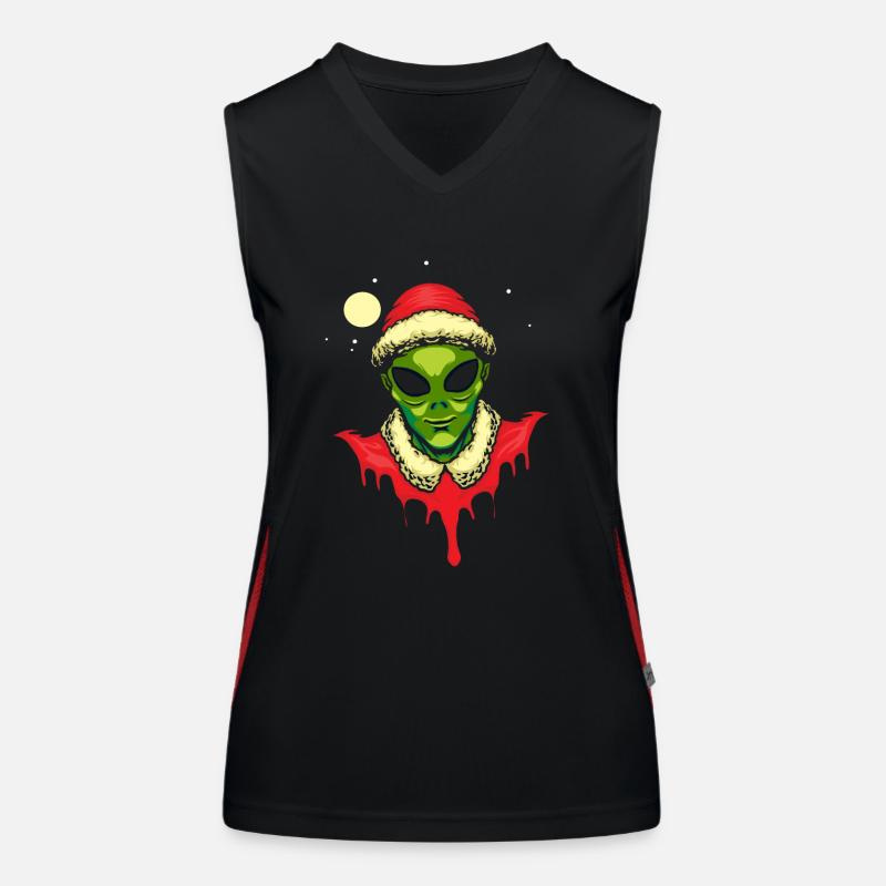Tenue de Père Noël extraterrestre Débardeur respirant contrasté Femme