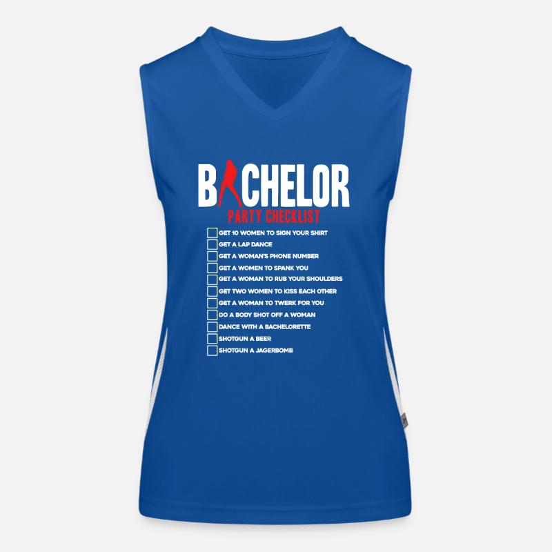 Liste de contrôle de l’enterrement de vie de garçon Débardeur respirant contrasté Femme