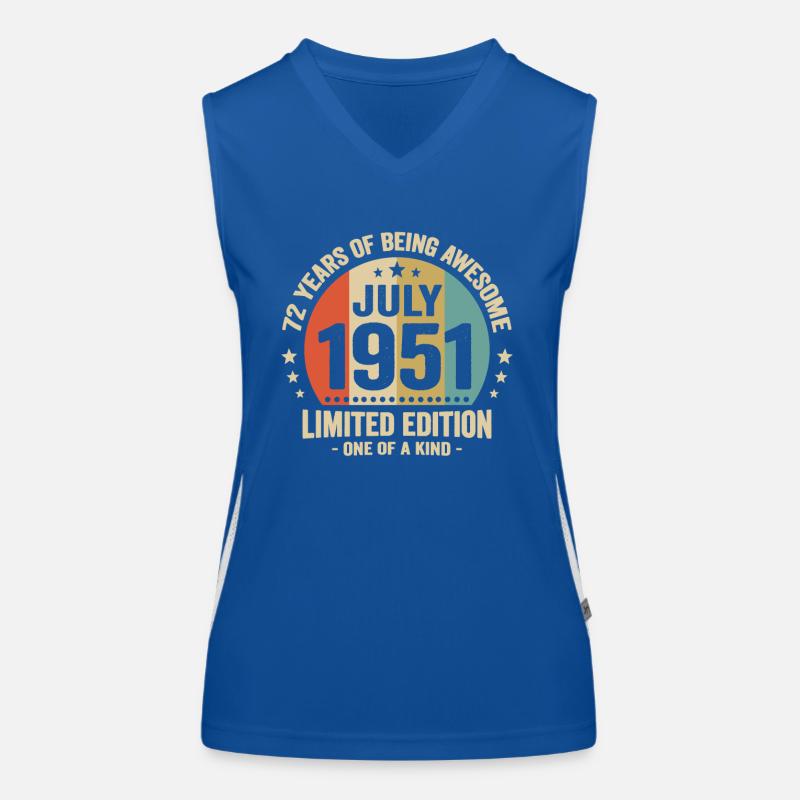 Juli 1951 72 Jahre Jubiläumsgeschenk Funktionelles Kontrast-Tank Top für Frauen