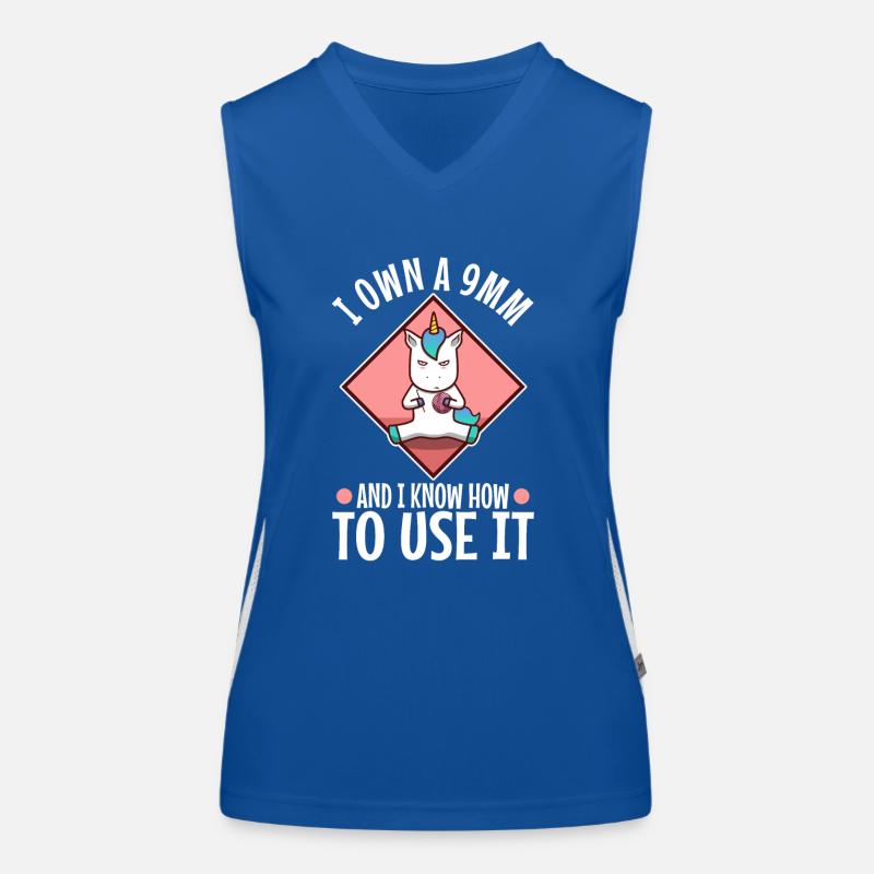 I Own A 9mm And I Know How To Use It Funktionelles Kontrast-Tank Top für Frauen