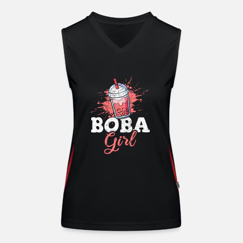 Boba Tea Bubble Milk Tea Drinker Lovers Tapioca Mi Women's Functional Contrast Tank Top