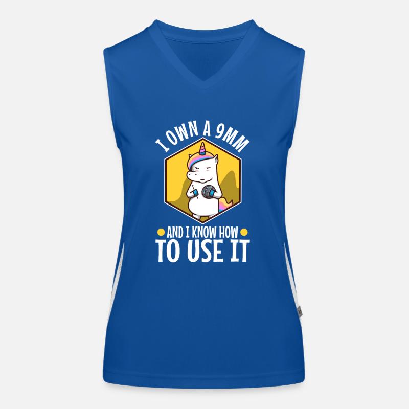 Je possède un 9mm et je sais comment l’utiliser Débardeur respirant contrasté Femme