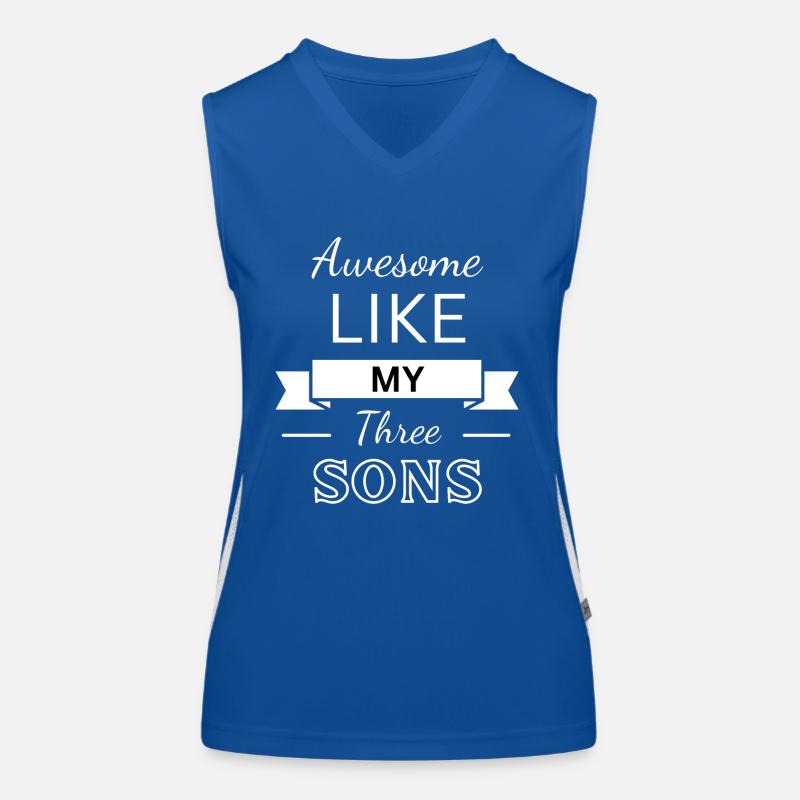Awesome like my three sons Women's Functional Contrast Tank Top