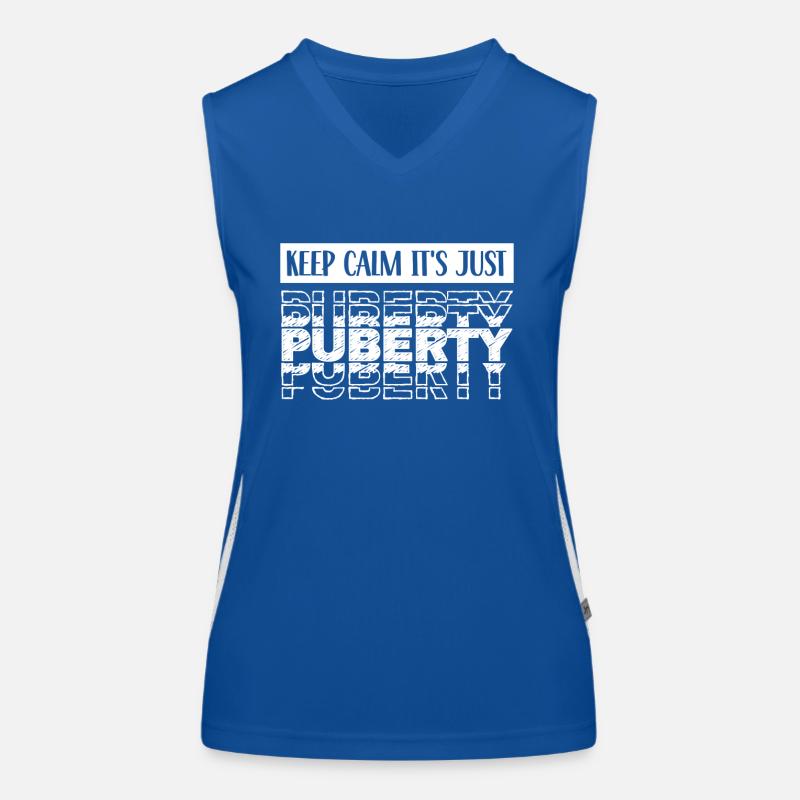 Keep calm Only puberty has grown up Women's Functional Contrast Tank Top