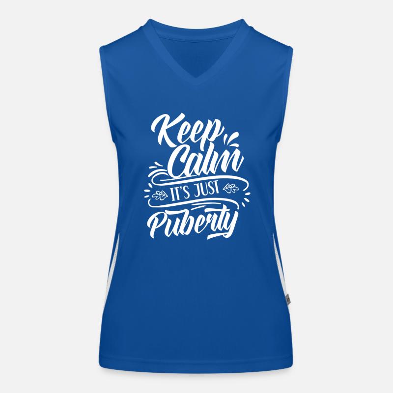 Keep calm Only puberty has grown up Women's Functional Contrast Tank Top