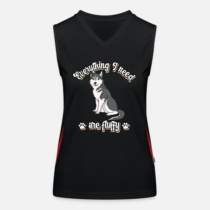 Everything I need are fluffy süßes Hunde Grey Funktionelles Kontrast-Tank Top für Frauen