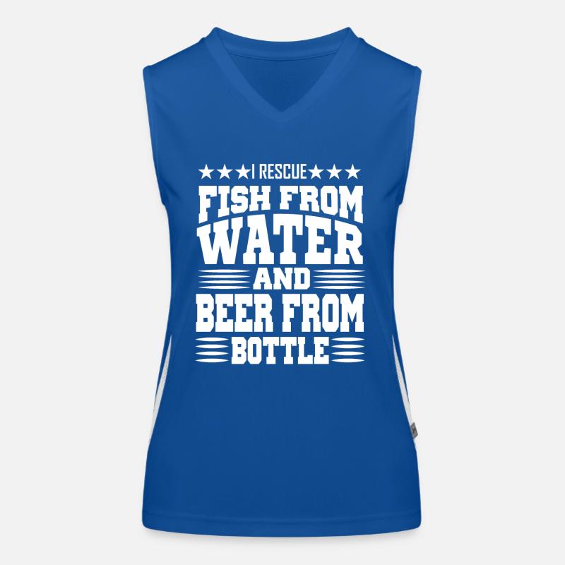 Angeln Und Bier Angler Biertrinker Spruch Funktionelles Kontrast-Tank Top für Frauen