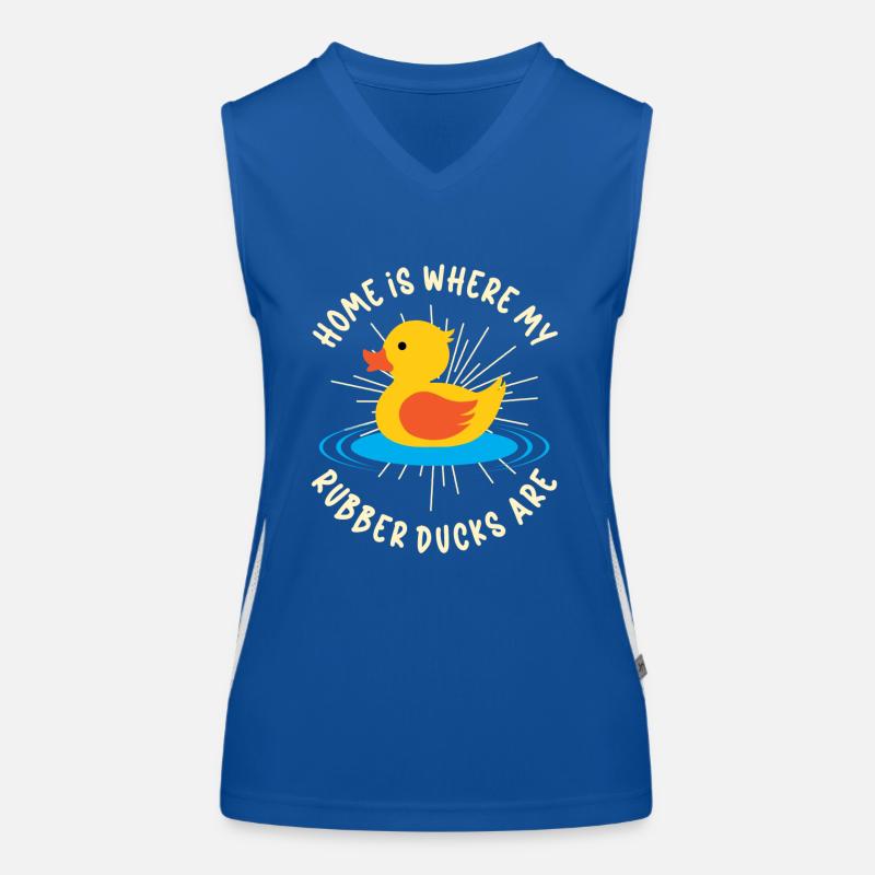 Rubber ducky rubber ducky duck lovers bathroom Women's Functional Contrast Tank Top